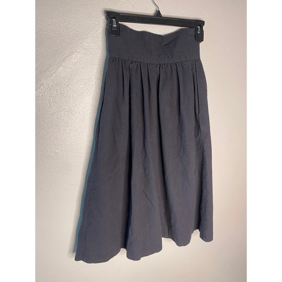 50s VINTAGE Highwaisted Black Circle Skirt - Picture 8 of 9